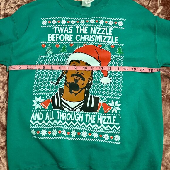 Twas the Nizzle Before Chrismizzle Snoop Dogg Ugly Christmas Sweater Small - Picture 5 of 7